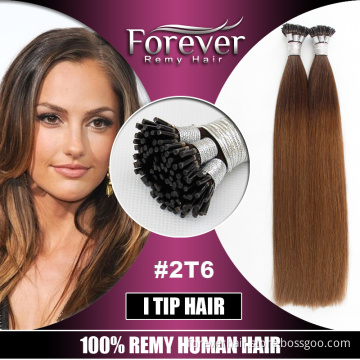Forever high quality Full cutical cheap 100 Brazilian remy human ombre 26 inch i-tip hair extensions